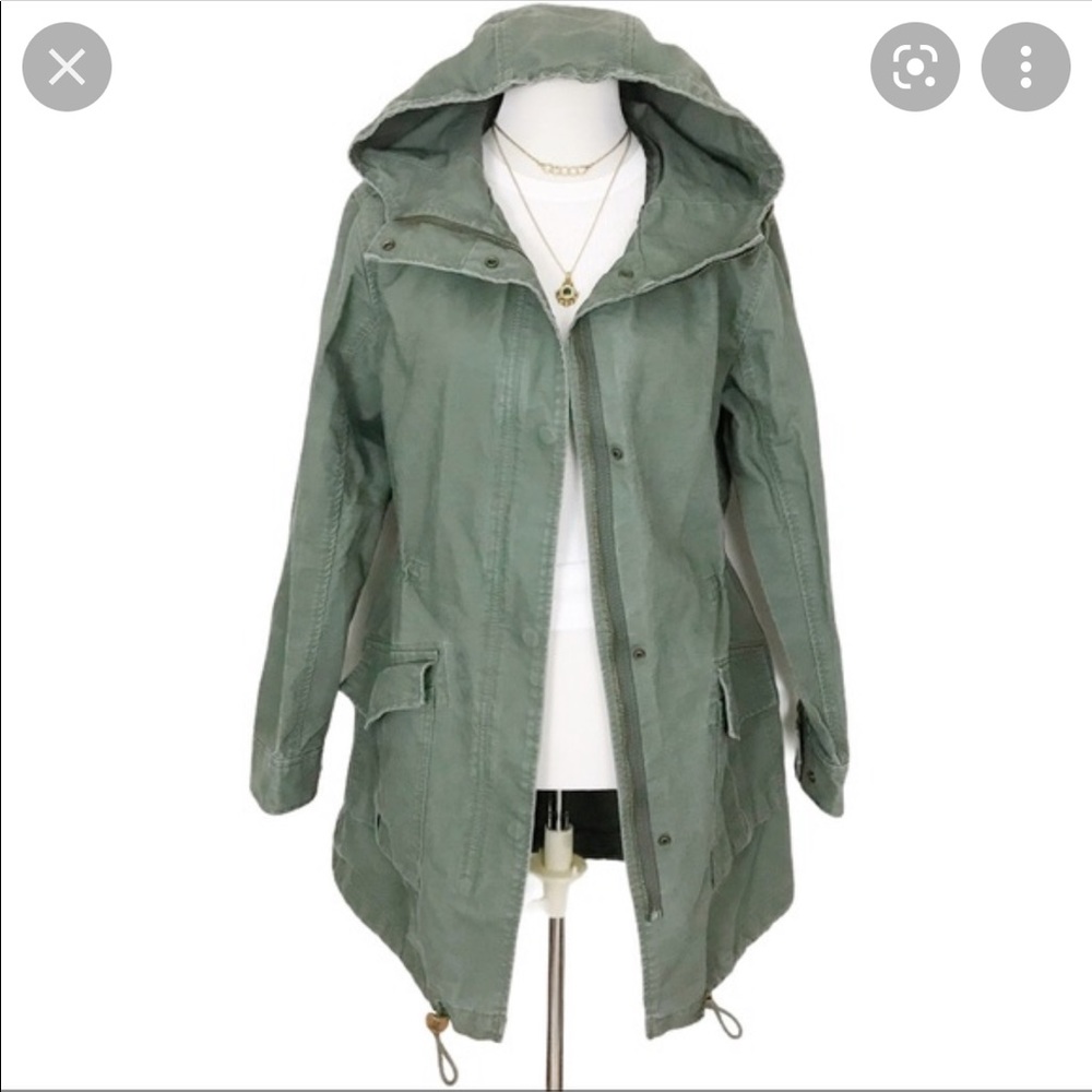 Abercrombie and Fitch green parka jacket size small